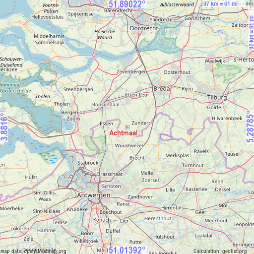 Achtmaal on map