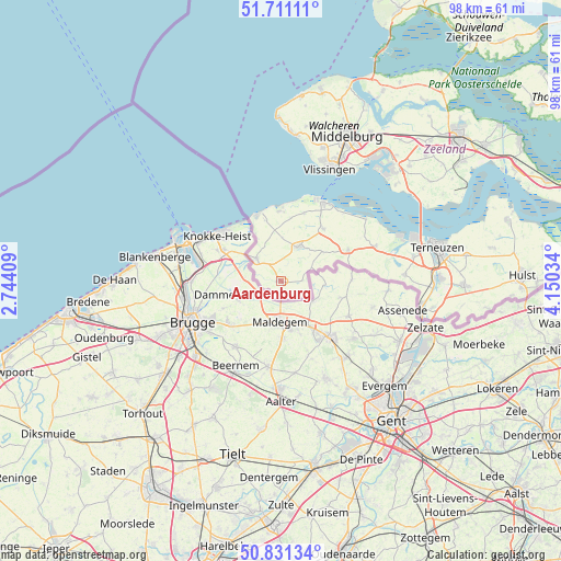 Aardenburg on map