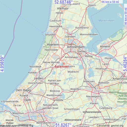 Aalsmeer on map