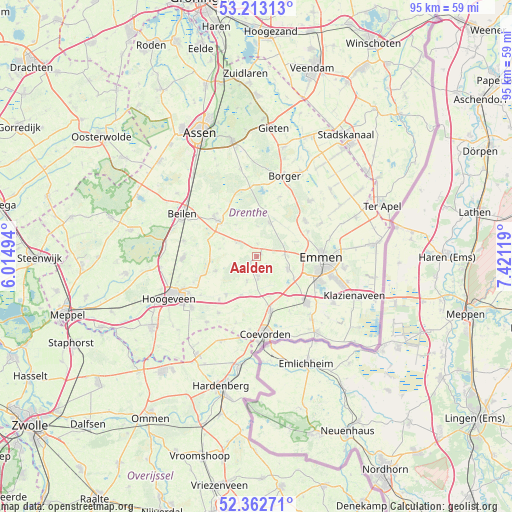Aalden on map