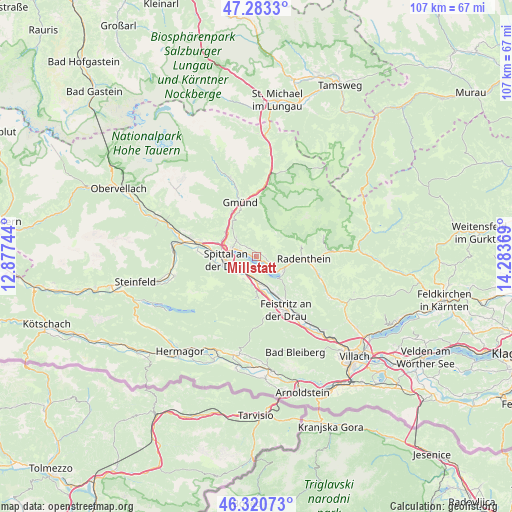 Millstatt on map