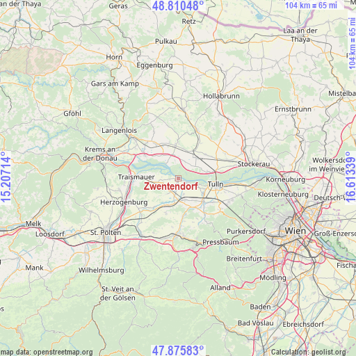 Zwentendorf on map