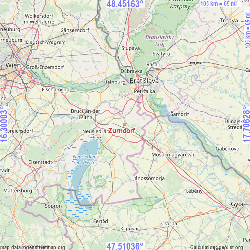 Zurndorf on map