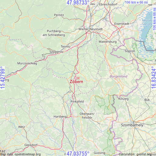 Zöbern on map