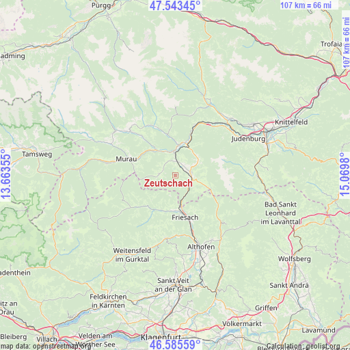 Zeutschach on map