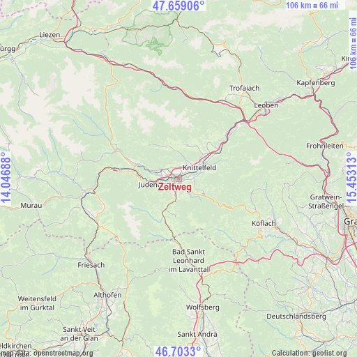 Zeltweg on map