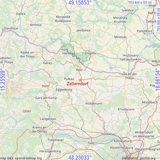 Zellerndorf on map