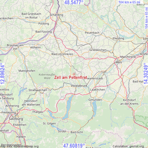 Zell am Pettenfirst on map