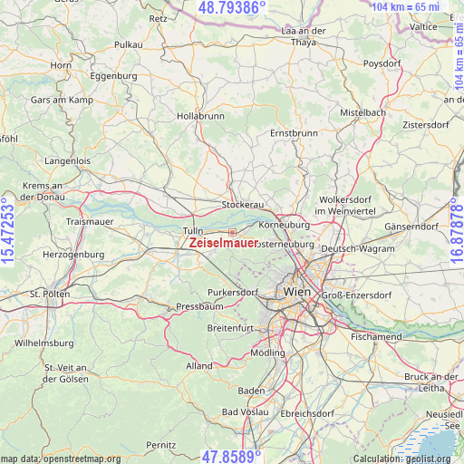 Zeiselmauer on map