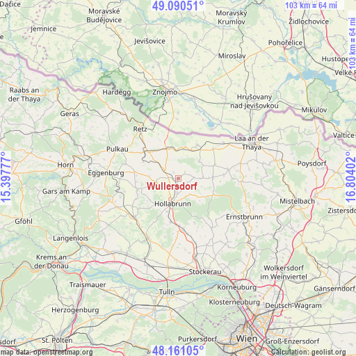 Wullersdorf on map