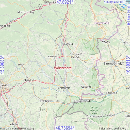 Wörterberg on map