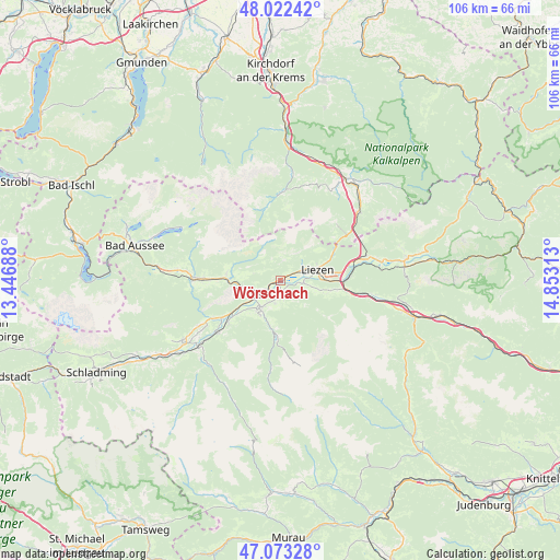 Wörschach on map
