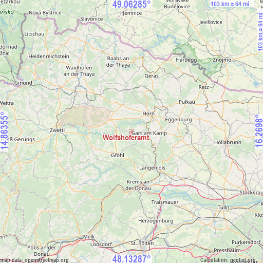 Wolfshoferamt on map