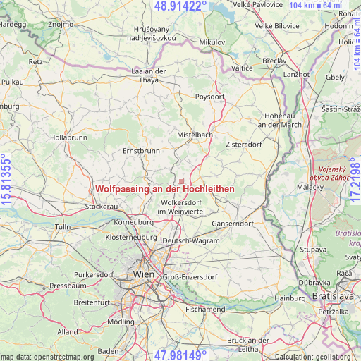 Wolfpassing an der Hochleithen on map