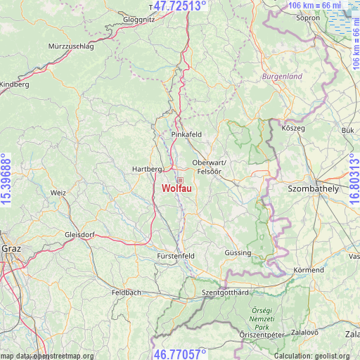 Wolfau on map