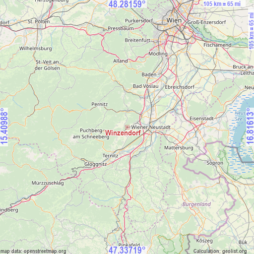 Winzendorf on map