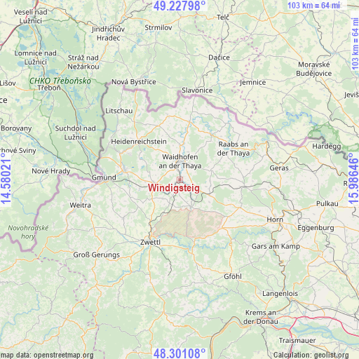 Windigsteig on map