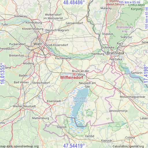 Wilfleinsdorf on map