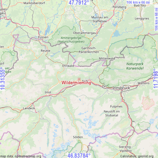 Wildermieming on map