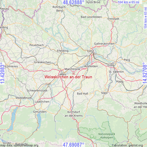 Weisskirchen an der Traun on map