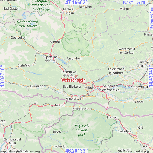 Weissenstein on map