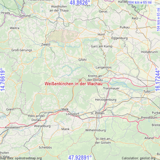Weißenkirchen in der Wachau on map