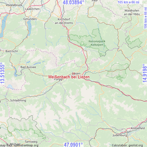 Weißenbach bei Liezen on map