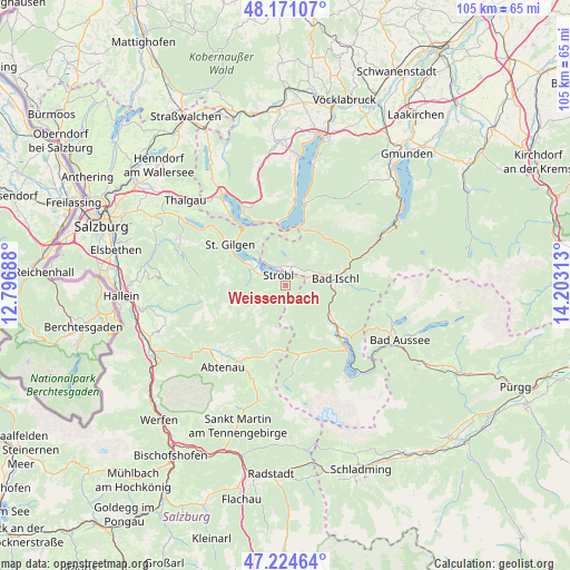 Weissenbach on map