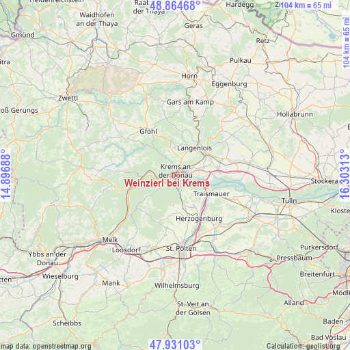 Weinzierl bei Krems on map