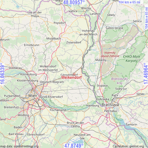 Weikendorf on map
