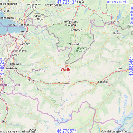 Warth on map