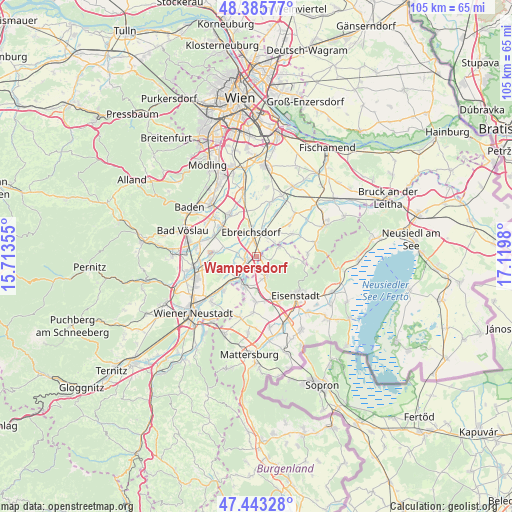 Wampersdorf on map