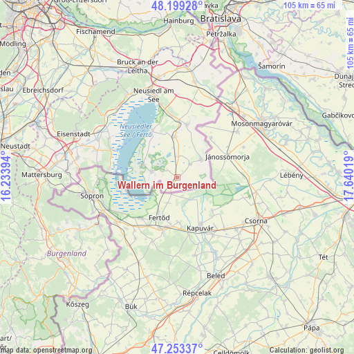 Wallern im Burgenland on map