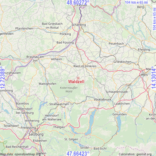 Waldzell on map