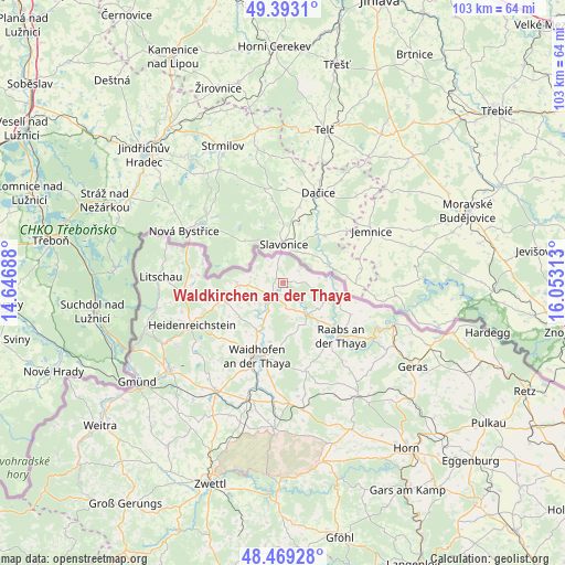 Waldkirchen an der Thaya on map