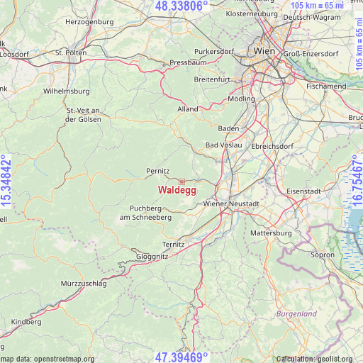 Waldegg on map