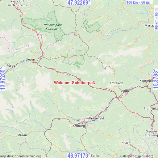 Wald am Schoberpaß on map