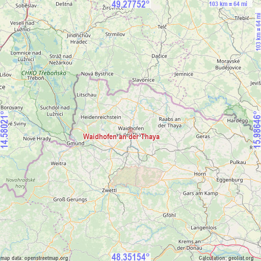 Waidhofen an der Thaya on map