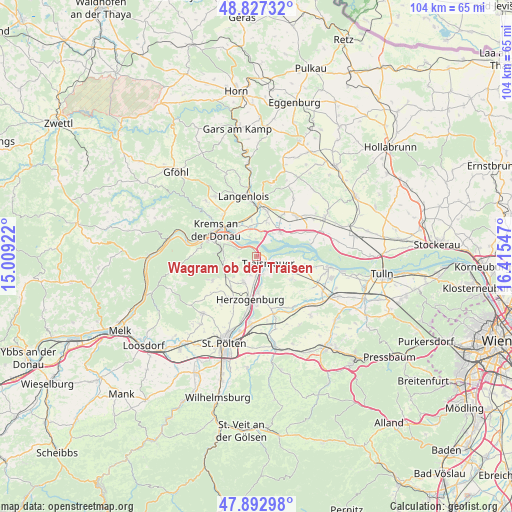 Wagram ob der Traisen on map
