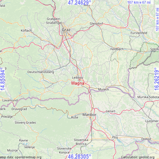 Wagna on map