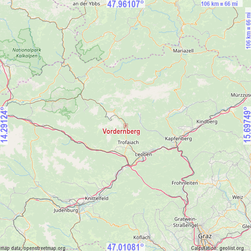 Vordernberg on map