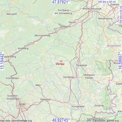 Vorau on map