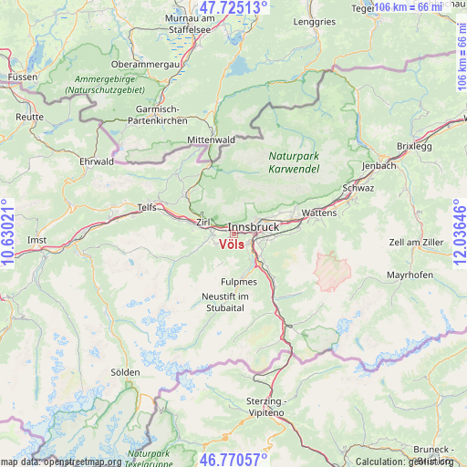 Völs on map