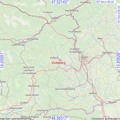 Voitsberg on map