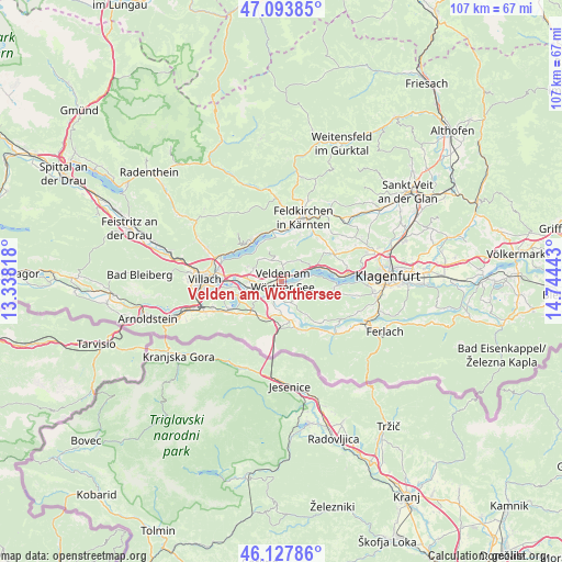 Velden am Wörthersee on map