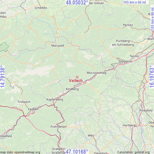 Veitsch on map