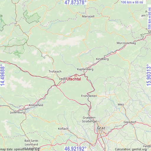 Utschtal on map