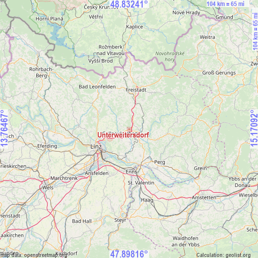 Unterweitersdorf on map