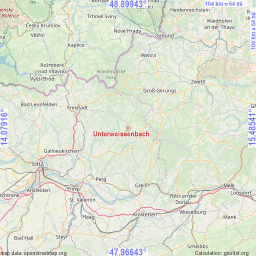 Unterweissenbach on map