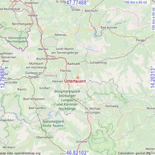 Untertauern on map